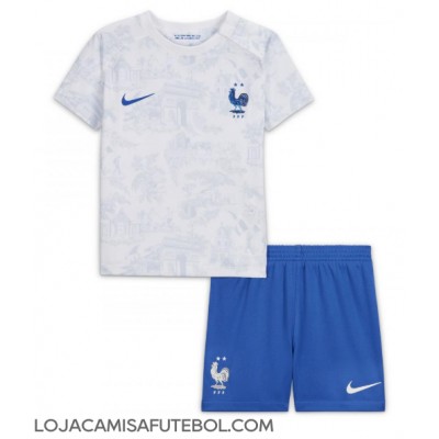 Camisa de Futebol França Equipamento Secundário Infantil Mundo 2022 Manga Curta (+ Calças curtas)
